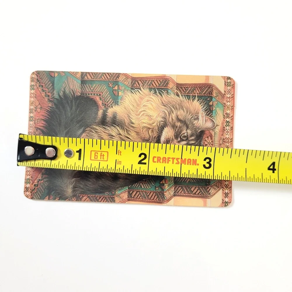 Vintage 90s Ivory Cats Card Bookmark Ruskin Stairs 1990 Lesley Anne Antioch W215